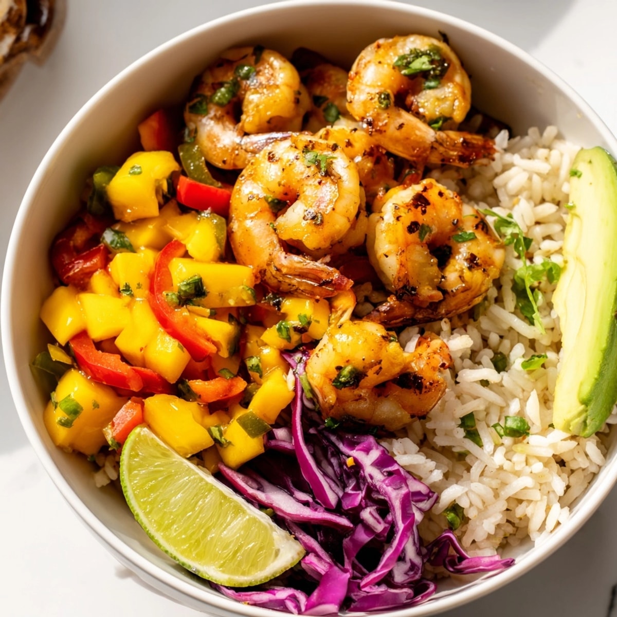 Bright Cilantro Lime Shrimp and Mango Salsa Bowls: A colorful, healthy weeknight dinner idea.