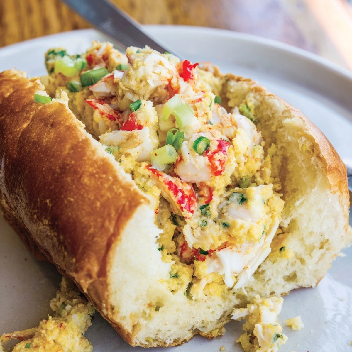 Crab &amp; Cornbread Stuffed Rolls: A bite of Louisiana heat in a soft roll.