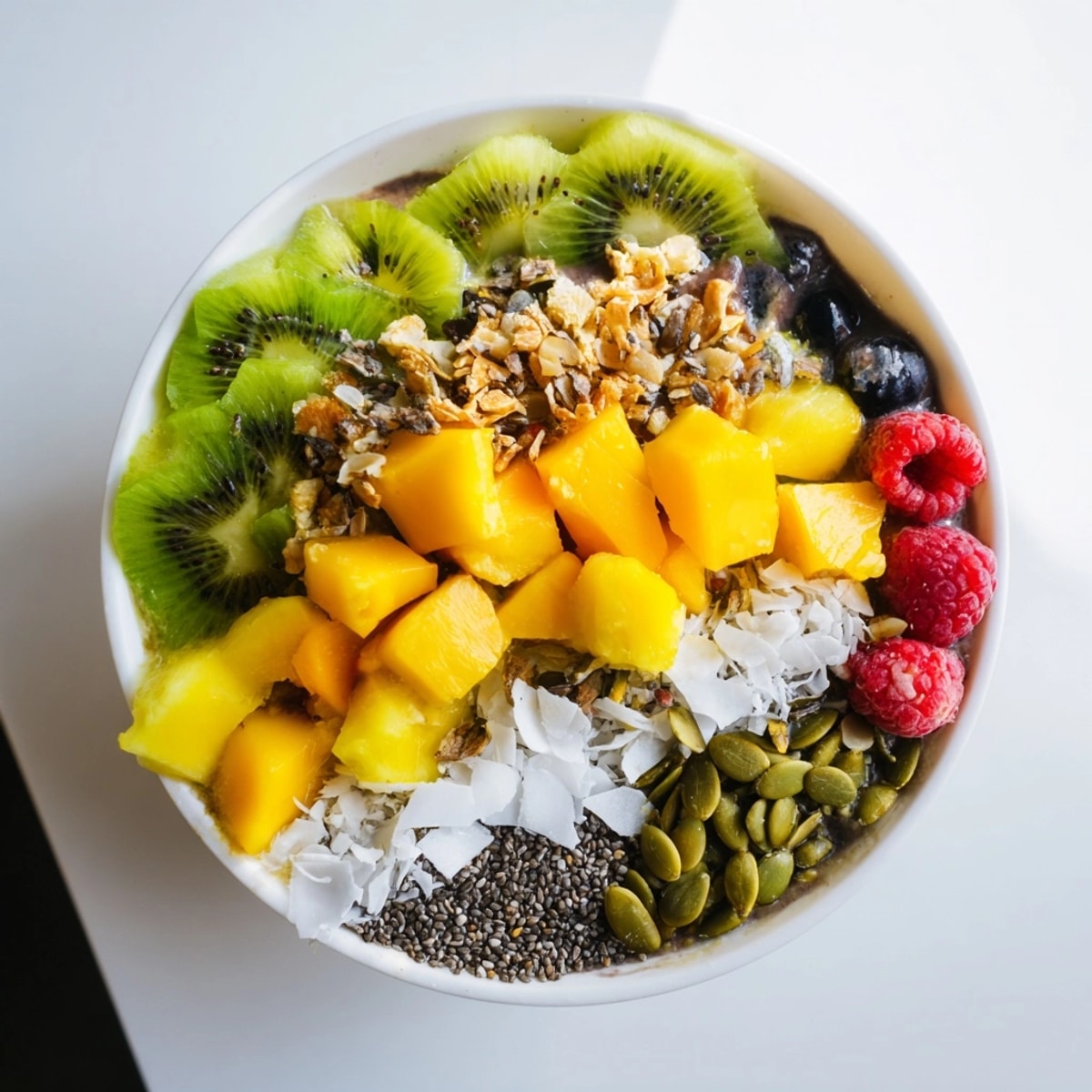 Easy-to-make Tropical Acai Bowl recipe, perfect for a healthy & refreshing vegan breakfast treat.