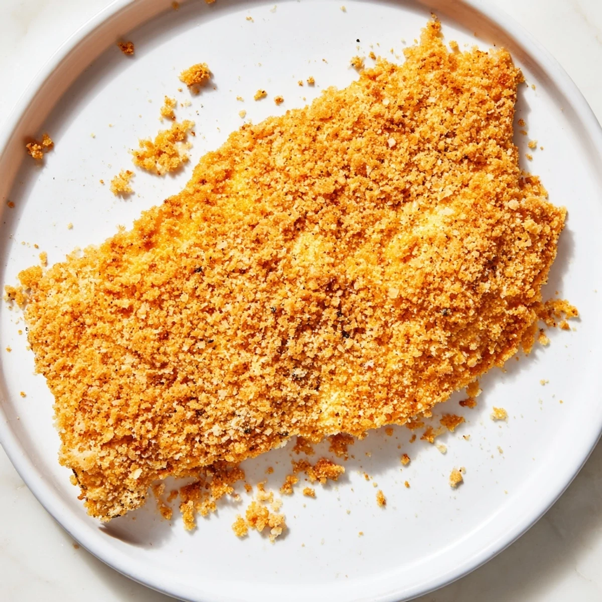 Golden-brown Crispy Coating ready to transform chicken, with a perfectly textured surface.
