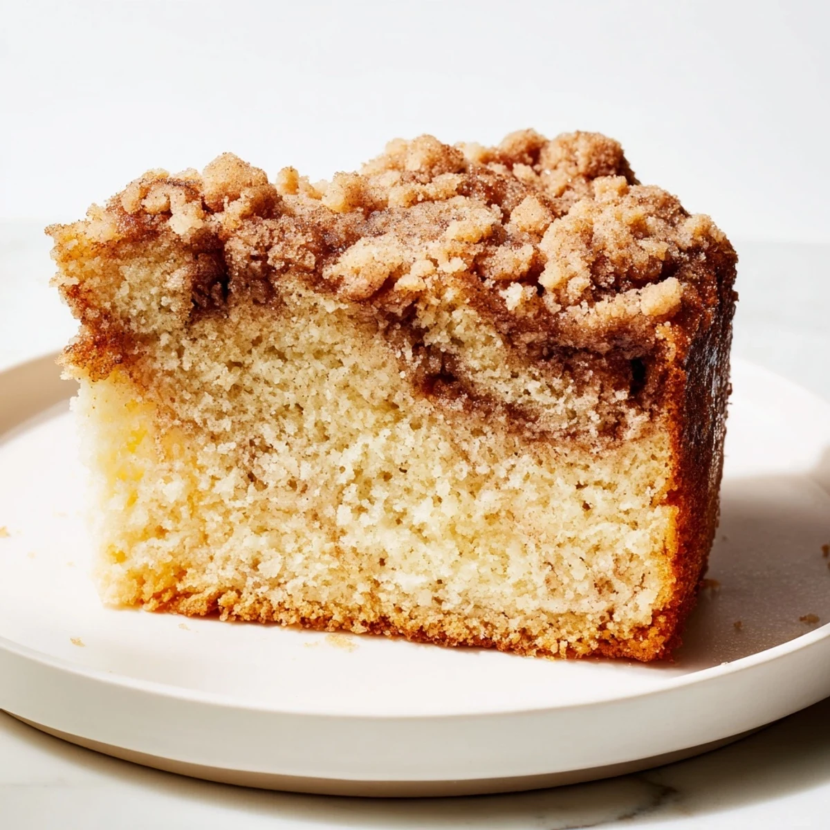 Freshly baked Cinnamon Swirl Coffee Cake, moist and tender, ideal for a delectable breakfast or treat.