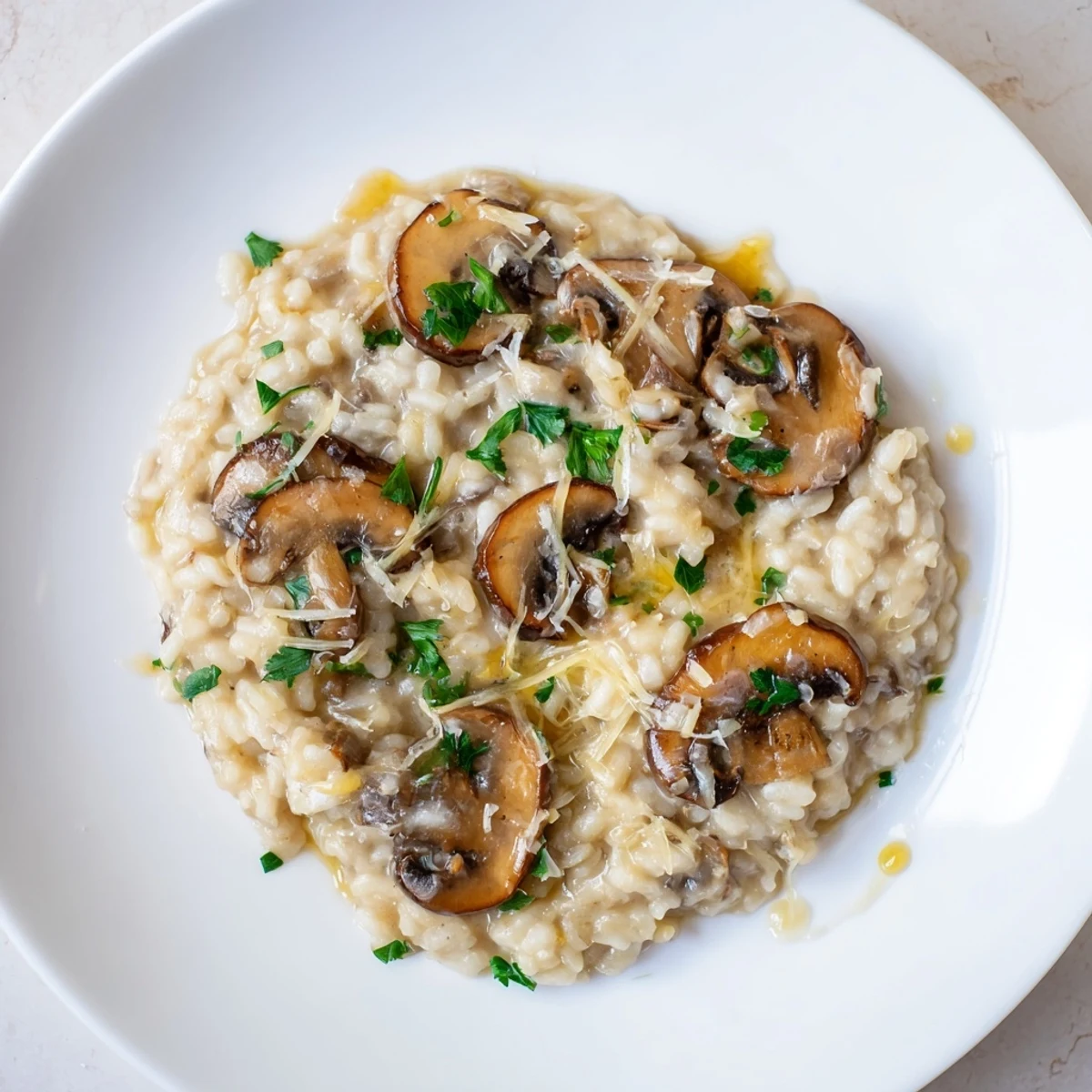 Savory Mushroom Risotto Parmesan