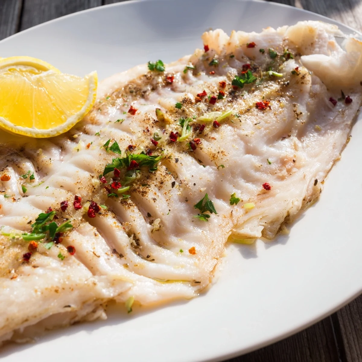 Golden-brown grilled Lemon Herb Fish fillets, showing off a delightful char with fresh herb garnish.