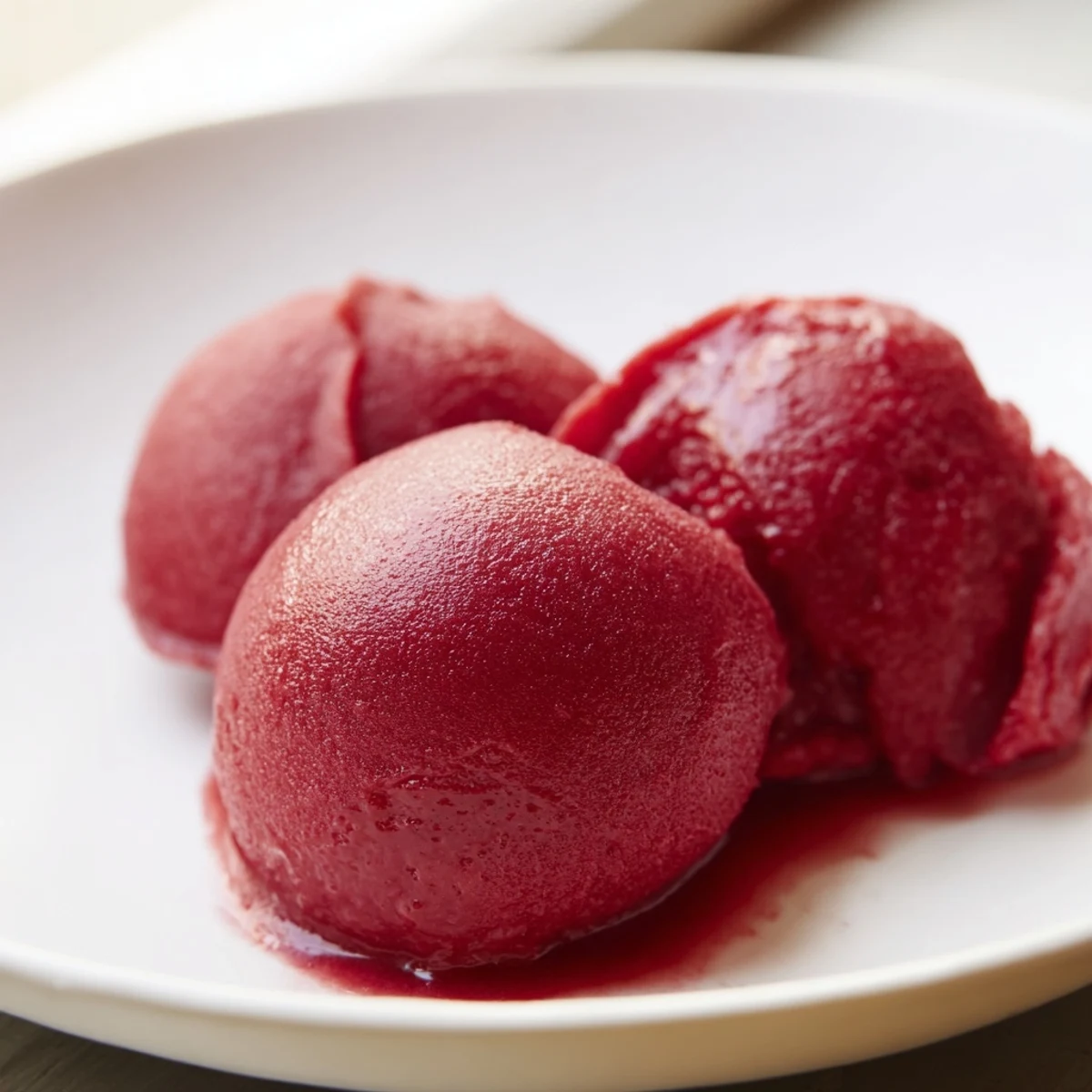 Homemade frozen Cranberry Sorbet, featuring a smooth texture and tart cranberry flavor you crave.
