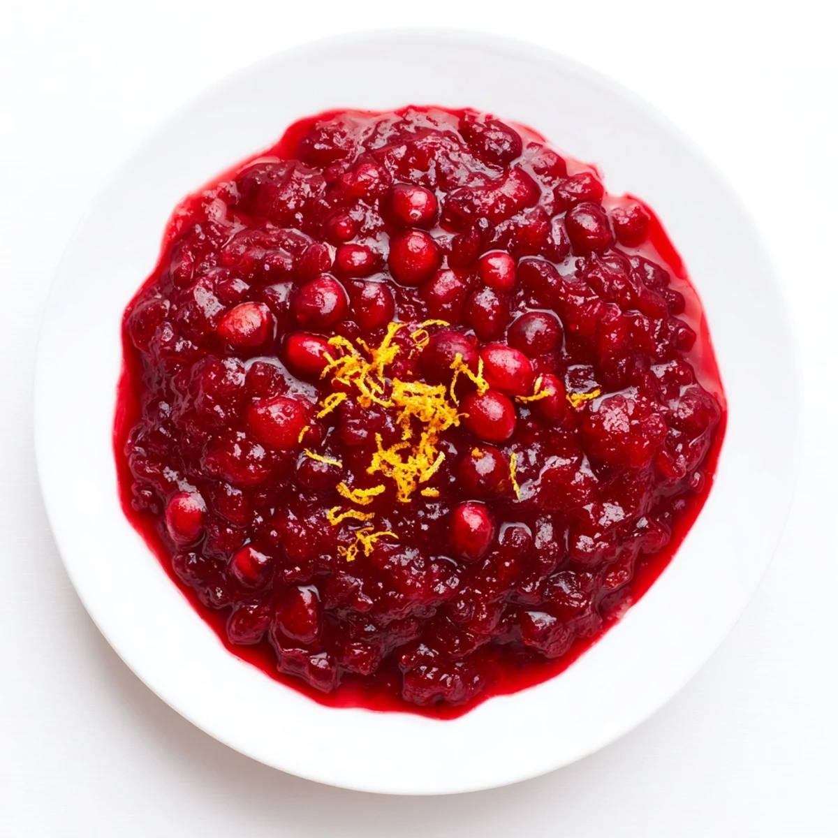 Close-up of bubbling Cranberry Sauce, simmering with burst cranberries and aromatic zest for the holidays.