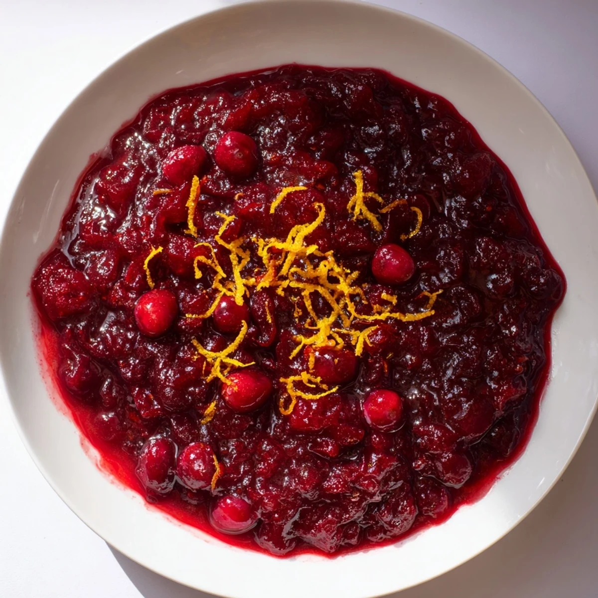 Delicious homemade Cranberry Sauce, bursting with flavor and perfect for Thanksgiving dinner's side.
