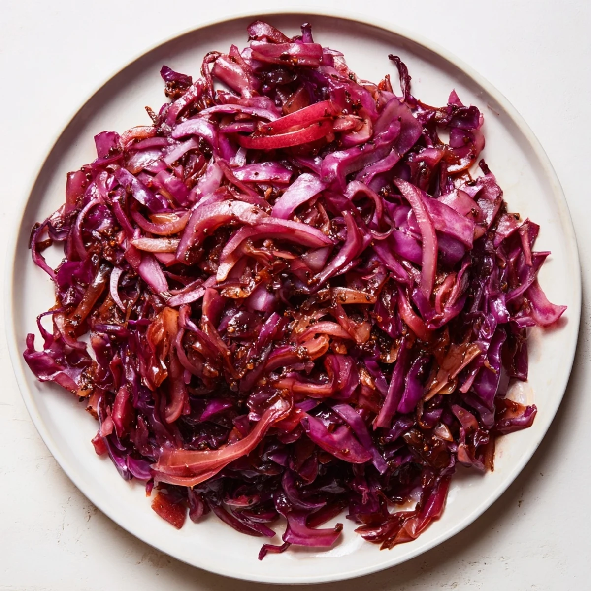 Tender red cabbage braised with aromatic spices, a delicious German recipe for a flavorful dish.
