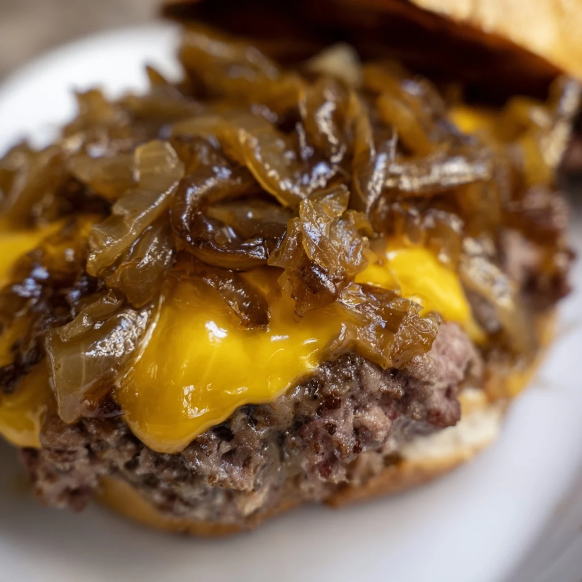 Beef sliders with caramelized onions and melted cheese, served on a platter for game day gatherings.