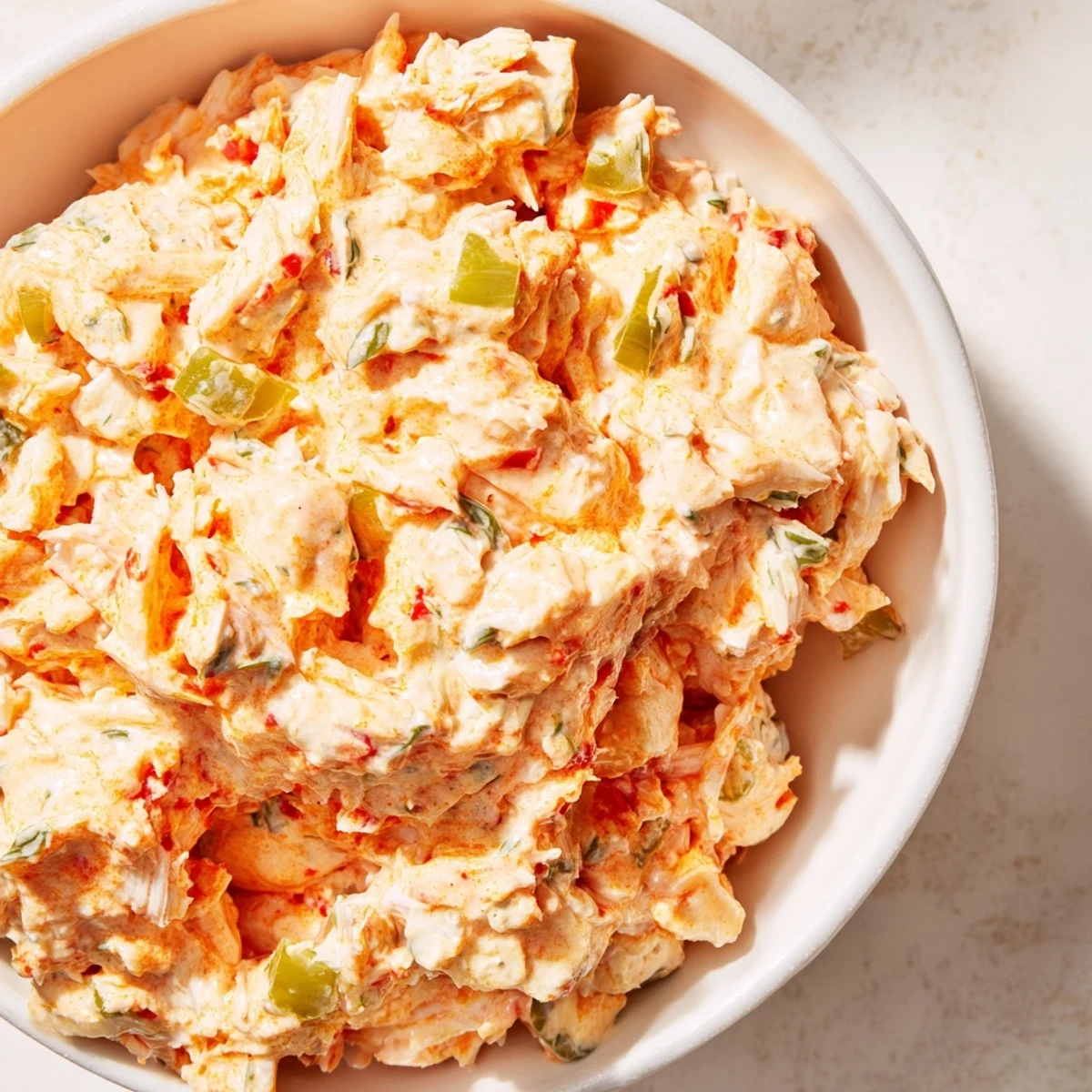 Bright and zesty Cajun Remoulade Sauce with Crab, presented as a dip alongside crisp crackers and fresh vegetables.