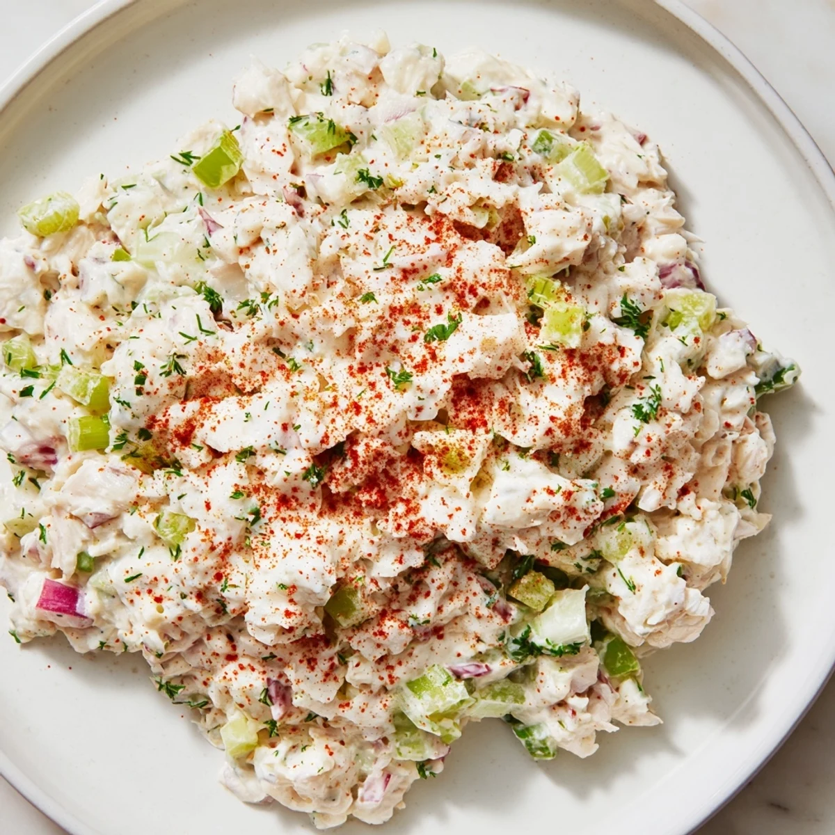 Remoulade sauce featuring lump crab meat and fresh herbs, perfect for dipping crispy fried seafood or spreading on a sandwich.