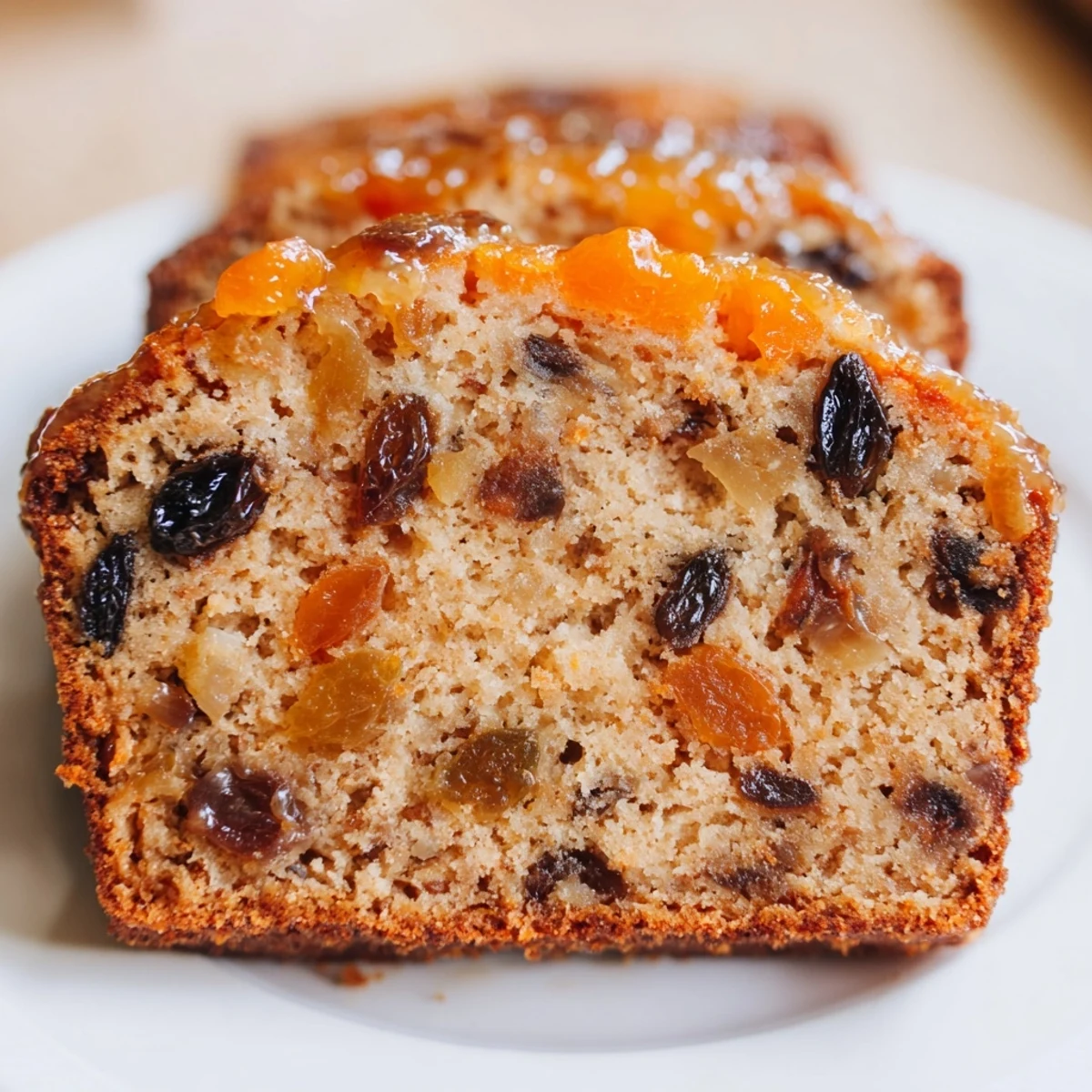 Freshly baked Irish Tea Cake with dried fruit and spices, resting on a cooling rack for tea time.
