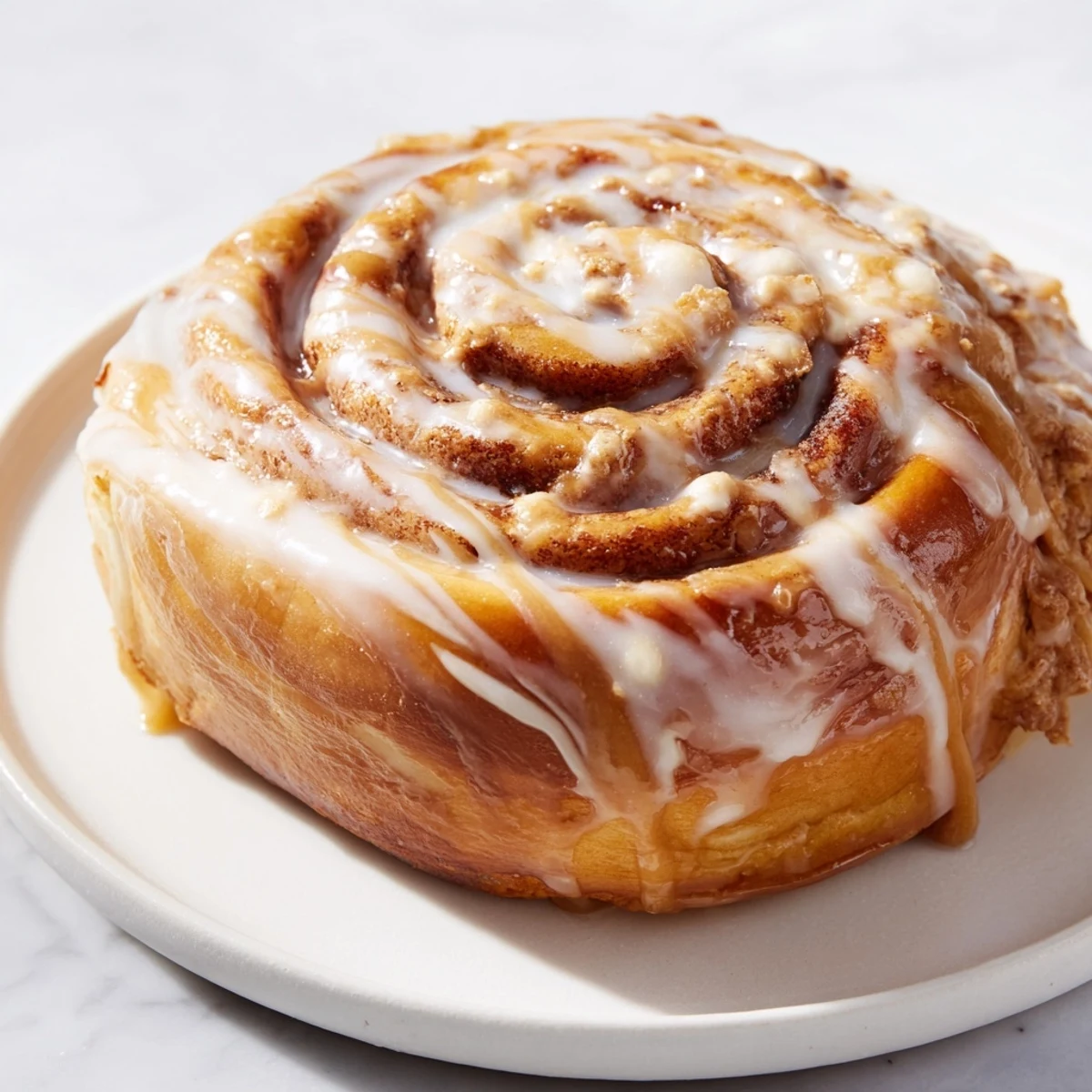 Warmly glazed Soft and Gooey Biscoff Cinnamon Rolls with melty cookie butter drizzle.