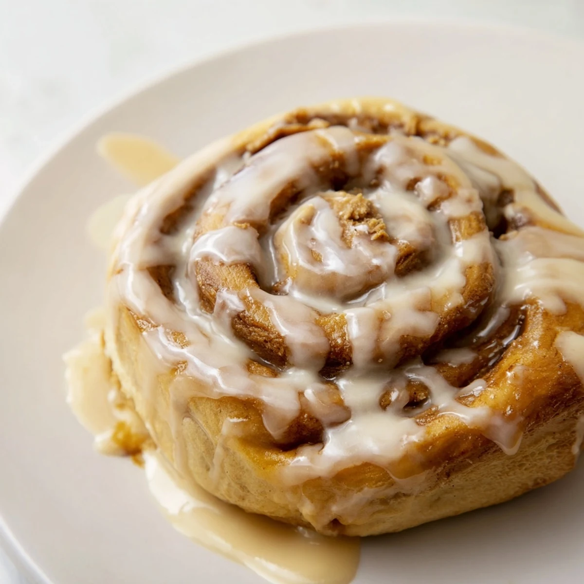 Freshly baked Soft and Gooey Biscoff Cinnamon Rolls on a rustic serving platter.