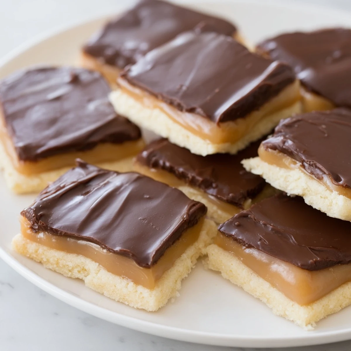 Golden Twix Cookies with buttery shortbread, gooey caramel, and milk chocolate, arranged on a cooling rack.