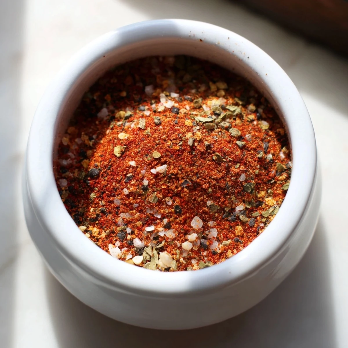 Homemade Easy Homemade Taco Seasoning Mix blended in a bowl, ready for sprinkling on ground beef tacos.