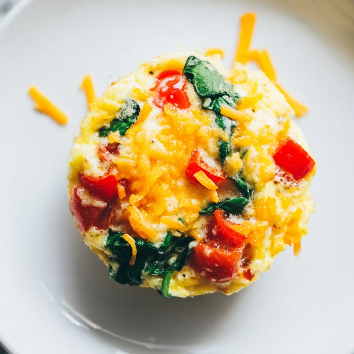 Golden-baked Best Frittata Egg Muffins with melted cheddar and Parmesan cheese peeking out.