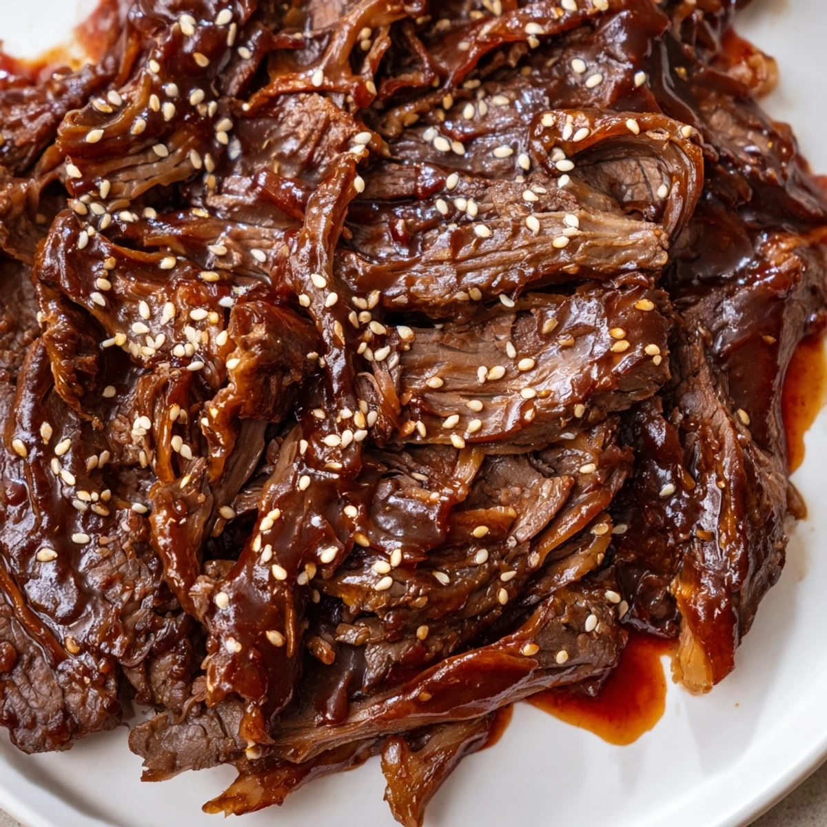 Golden-brown seared Korean Style Pot Roast cooked in a rich gochujang glaze with garlic and ginger aromas.