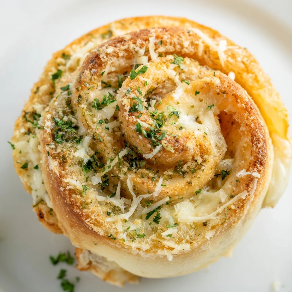 Warm garlic butter rolls stuffed with melted Parmesan and mozzarella cheese on wooden board