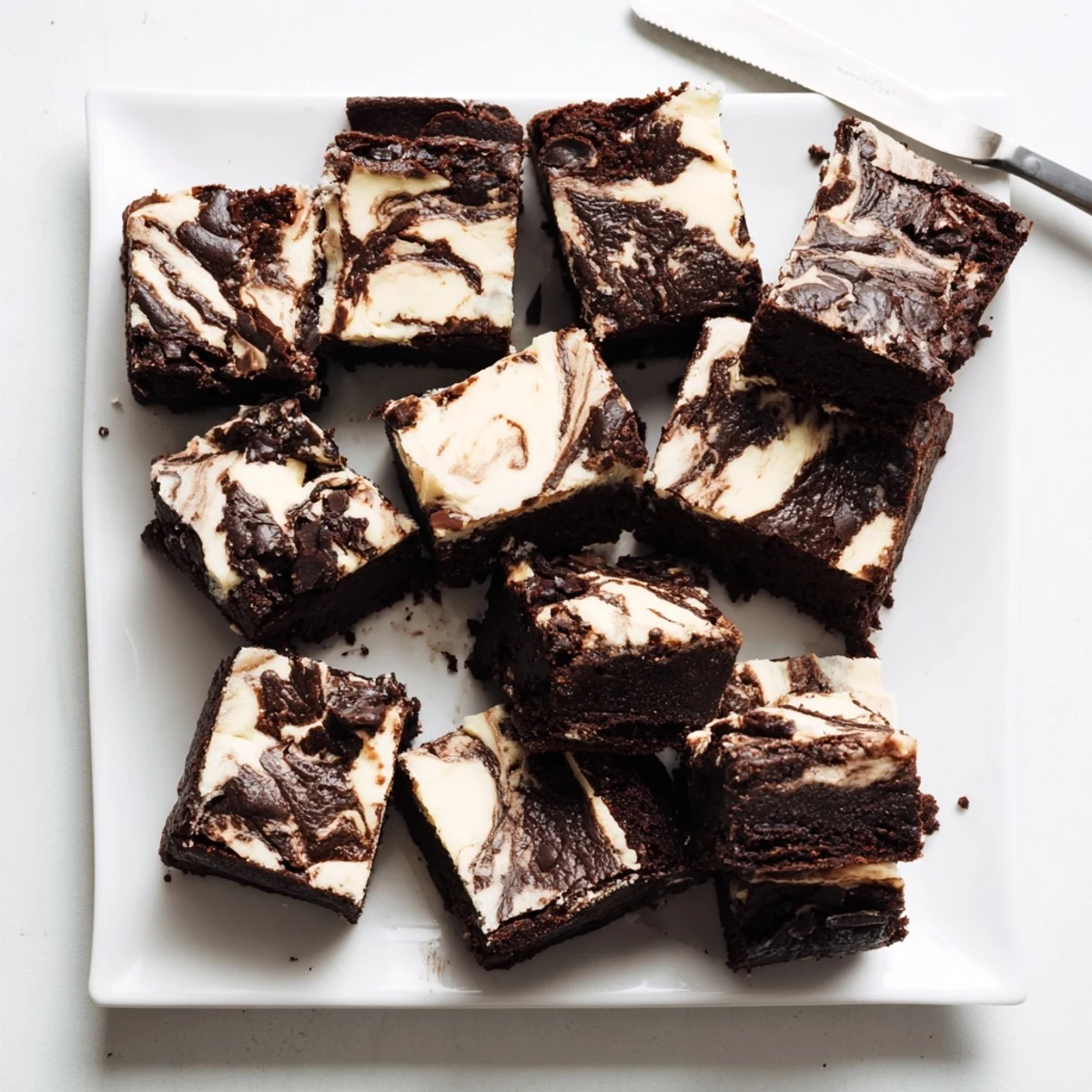 Fudgy chocolate brownies with luscious cream cheese swirl baked to perfection and dusted with powdered sugar