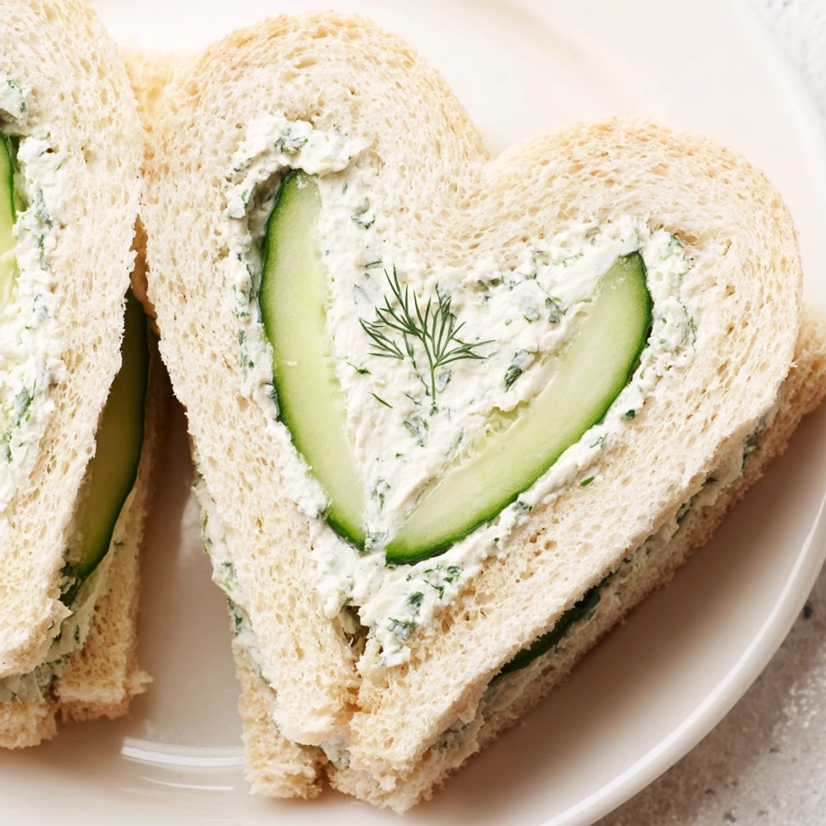 Elegant heart shaped tea sandwich board arranged with white and wheat breads topped with fresh radishes, microgreens, and edible flowers