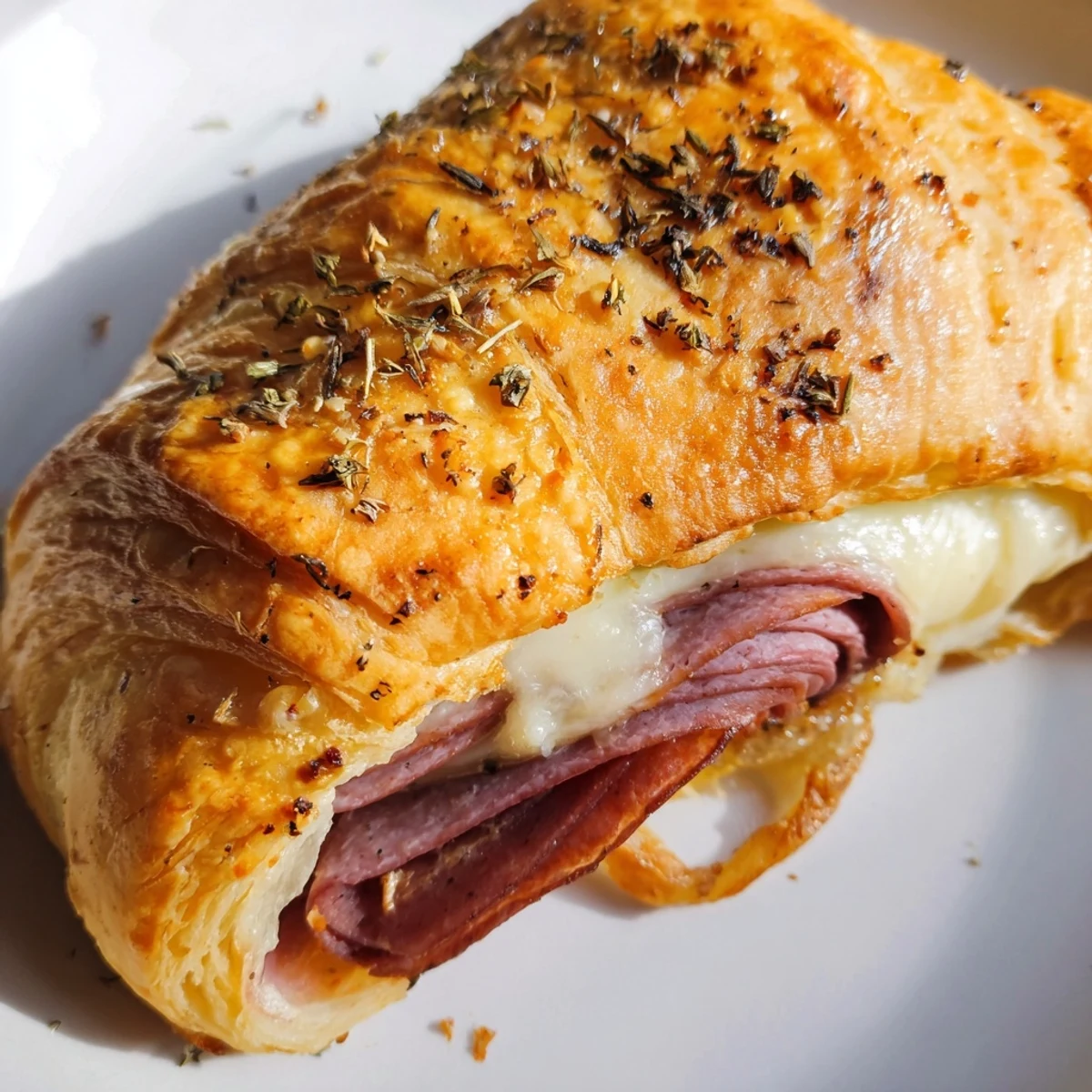 Savory French dip roll ups featuring tender roast beef and gooey melted provolone cheese inside flaky crescent dough