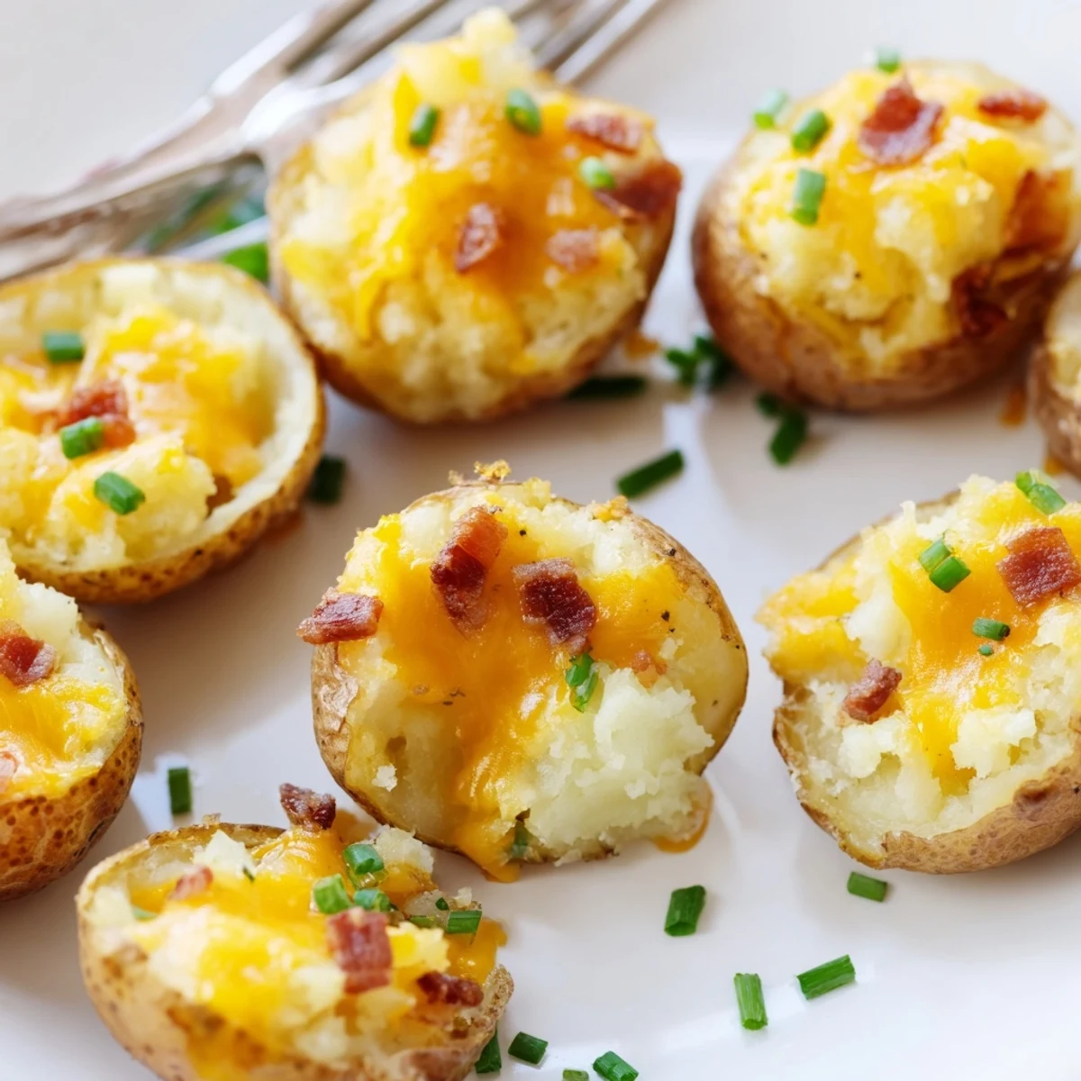 Crispy Irish Potato Bites filled with savory bacon and fluffy mashed potato on parchment