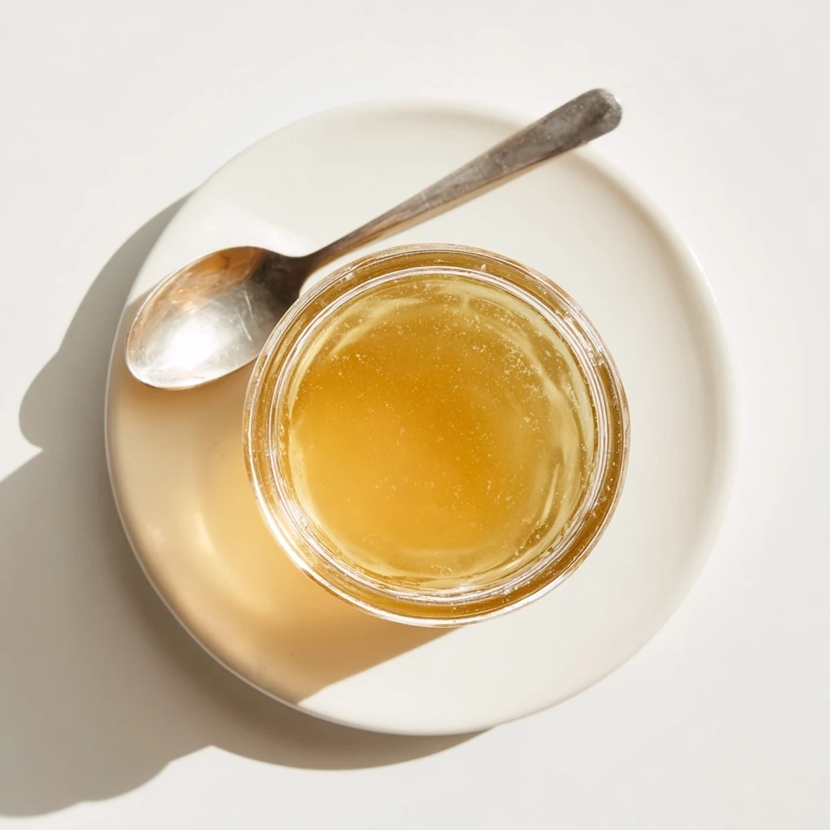 Golden homemade dandelion jelly glistening in a jar beside fresh toast