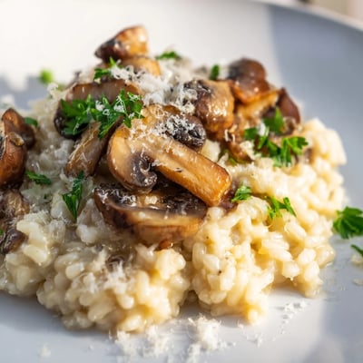 Creamy Mushroom Risotto Parmesan