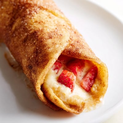 Fried flour tortillas filled with creamy cheesecake and dusted with sweet cinnamon sugar.