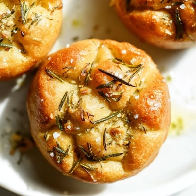 Garlic Rosemary Focaccia Muffins